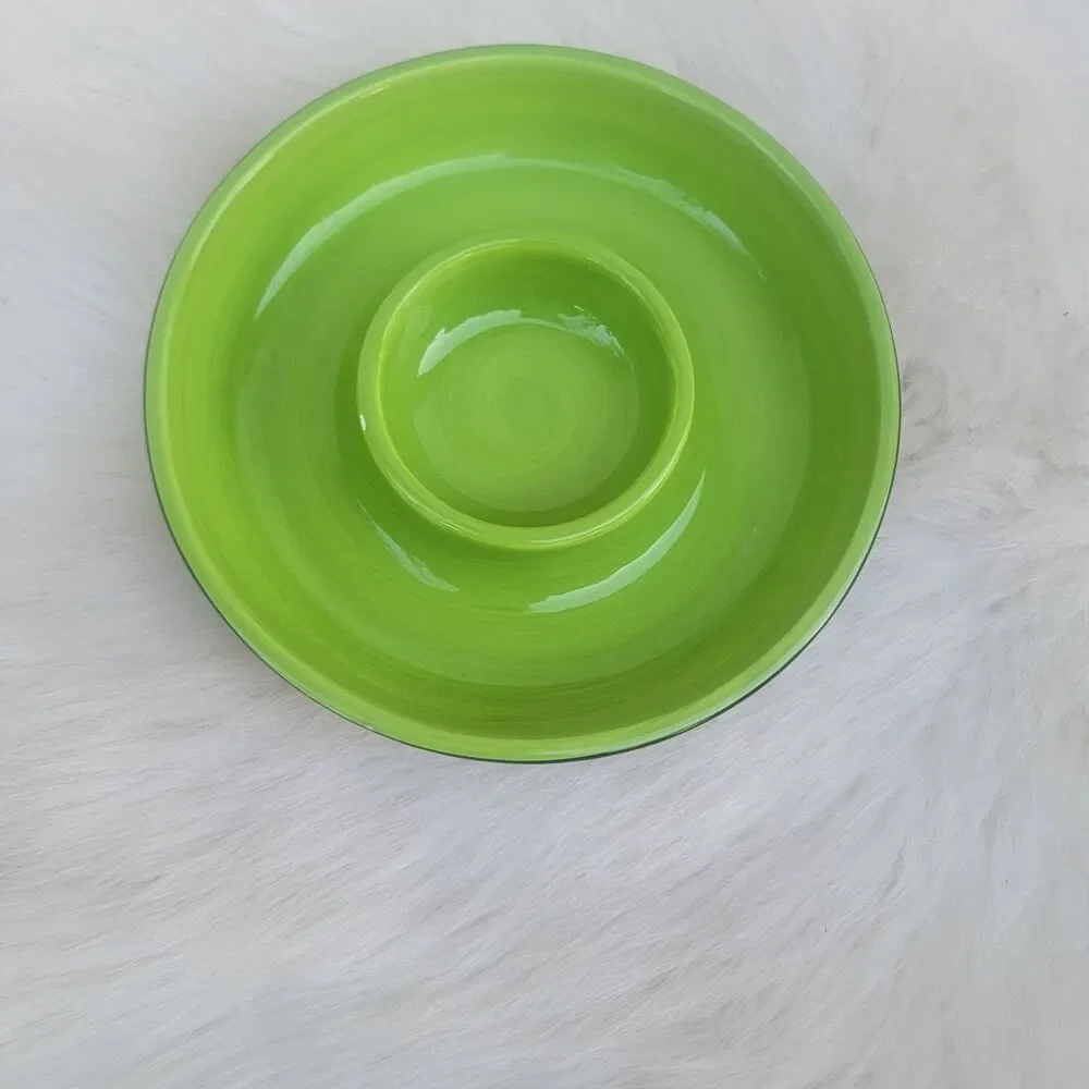 Crate and Barrel Small Ceramic Lime Print Margarita Rim Salter Multi Colored